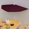 vidaXL Demi-parasol de jardin avec mât 180x90 cm rouge bordeaux