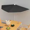 vidaXL Demi-parasol de jardin avec mât 180x90 cm noir