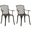 vidaXL Chaises de jardin lot de 2 Aluminium coulé Bronze