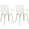 vidaXL Chaises de jardin 2 pcs Aluminium coulé Blanc