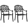 vidaXL Chaises de jardin 2 pcs Aluminium coulé Noir