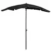 vidaXL Parasol de jardin avec mât 200x130 cm Noir