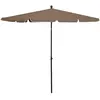 vidaXL Parasol de jardin avec mât 210x140 cm Taupe
