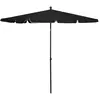 vidaXL Parasol de jardin avec mât 210x140 cm Noir