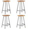 vidaXL Tabourets de bar lot de 4 bois d'acacia solide
