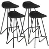 vidaXL Tabourets de bar lot de 4 noir cuir véritable