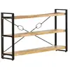 vidaXL Bibliothèque à 3 niveaux 140x30x80 cm Bois de manguier massif