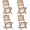 vidaXL Chaises pliables d'extérieur 4 pcs Bois d'acacia solide