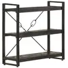 vidaXL Bibliothèque à 3 niveaux Noir 90x30x80 cm Bois de manguier