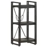 vidaXL Bibliothèque à 3 niveaux Noir 40x30x80 cm Bois de manguier