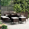 vidaXL Vidaxl Ensemble À Manger De Jardin 9 Pcs Résine Tressée Marron