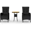 vidaXL Mobilier de bistro de jardin 3 pcs Résine tressée Noir