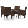 Ensemble à manger de jardin 5pcs Résine tressée Marron Vidaxl Marron