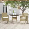 vidaXL Ensemble de salle à manger de jardin 3 pcs Résine tressée Beige