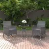 vidaXL Vidaxl Ensemble À Manger De Jardin 3 Pcs Résine Tressée Gris