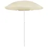 vidaXL Parasol d'extérieur avec mât en acier Sable 180 cm