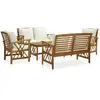 vidaXL Salon de jardin 5 pcs avec coussins Bois d'acacia solide