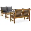 vidaXL Salon de jardin 3 pcs avec coussins Bois d'acacia solide