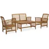 vidaXL Salon de jardin 4 pcs Bois d'acacia solide