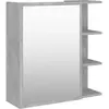 vidaXL Armoire à miroir de bain Gris béton 62,5x20,5x64cm Aggloméré