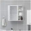 vidaXL Armoire à miroir de bain Blanc 62,5x20,5x64 cm Aggloméré