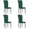 vidaXL Chaises à manger lot de 4 Vert foncé Velours