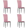 vidaXL Chaises à manger lot de 4 Rose Velours