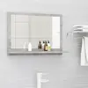 vidaXL Miroir de salle de bain Gris béton 60x10,5x37 cm Aggloméré