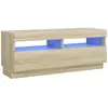 vidaXL Meuble TV avec lumières LED chêne sonoma 100x35x40 cm