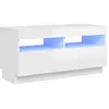 vidaXL Meuble TV avec lumières LED blanc brillant 80x35x40 cm
