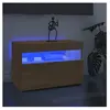 vidaXL Meuble TV avec lumières LED chêne sonoma 60x35x40 cm