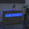 vidaXL Meuble TV avec lumières LED gris béton 60x35x40 cm