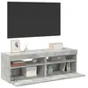 vidaXL Meubles TV avec lumières LED 2 pcs gris béton 60x35x40 cm