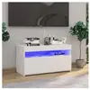 vidaXL Meuble TV avec lumières LED Blanc brillant 75x35x40 cm