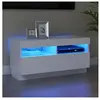 vidaXL Meuble TV avec lumières LED blanc 80x35x40 cm