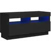 vidaXL Meuble TV avec lumières LED noir 80x35x40 cm