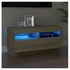 vidaXL Meuble TV avec lumières LED chêne sonoma 80x35x40 cm