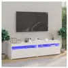 vidaXL Meubles TV 2 pcs avec lumières LED Blanc 75x35x40 cm