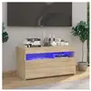 vidaXL Meuble TV avec lumières LED Chêne sonoma 75x35x40 cm