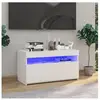 vidaXL Meuble TV avec lumières LED Blanc 75x35x40 cm