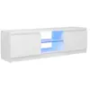 vidaXL Meuble TV avec lumières LED Blanc 120x30x35,5 cm