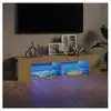 vidaXL Meuble TV avec lumières LED chêne sonoma 135x39x30 cm