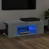vidaXL Meuble TV avec lumières LED gris béton 90x39x30 cm