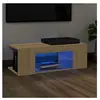 vidaXL Meuble TV avec lumières LED chêne sonoma 90x39x30 cm