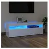 vidaXL Meuble TV avec lumières LED blanc brillant 120x35x40 cm