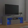 vidaXL Meuble TV avec lumières LED gris béton 120x35x40 cm