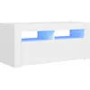 vidaXL Meuble TV avec lumières LED blanc 90x35x40 cm