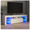 vidaXL Meuble TV avec lumières LED Blanc 140x36,5x40 cm