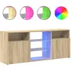 vidaXL Meuble TV avec lumières LED chêne sonoma 120x30x50 cm