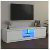 vidaXL Meuble TV avec lumières LED blanc 140x40x35,5 cm